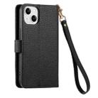 For iPhone 12 mini Love Zipper Lanyard Leather Phone Case(Black) - 3