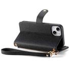 For iPhone 12 mini Love Zipper Lanyard Leather Phone Case(Black) - 5