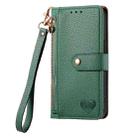 For iPhone 12 mini Love Zipper Lanyard Leather Phone Case(Green) - 2