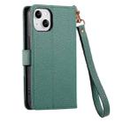 For iPhone 12 mini Love Zipper Lanyard Leather Phone Case(Green) - 3