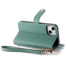 For iPhone 12 mini Love Zipper Lanyard Leather Phone Case(Green) - 5
