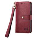 For iPhone 12 mini Love Zipper Lanyard Leather Phone Case(Red) - 2