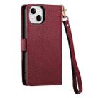 For iPhone 12 mini Love Zipper Lanyard Leather Phone Case(Red) - 3