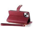 For iPhone 12 mini Love Zipper Lanyard Leather Phone Case(Red) - 5