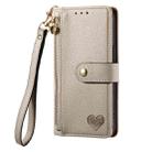 For iPhone 12 mini Love Zipper Lanyard Leather Phone Case(Gray) - 2
