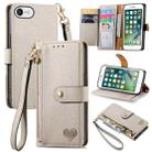 For iPhone 6 / 6s Love Zipper Lanyard Leather Phone Case(Gray) - 1