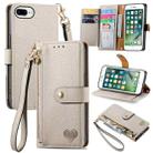 For iPhone 6 Plus / 6s Plus Love Zipper Lanyard Leather Phone Case(Gray) - 1