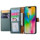 For iPhone 16 Plus Love Zipper Lanyard Leather Phone Case(Green) - 3