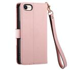 For iPhone 16e Love Zipper Lanyard Leather Phone Case(Pink) - 3