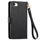 For iPhone 16e Love Zipper Lanyard Leather Phone Case(Black) - 3