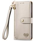 For iPhone 16e Love Zipper Lanyard Leather Phone Case(Gray) - 2
