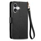 For iPhone 17 Love Zipper Lanyard Leather Phone Case(Black) - 3