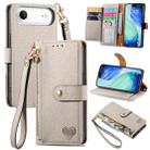 For iPhone Air Love Zipper Lanyard Leather Phone Case(Gray) - 1