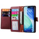 For iPhone 17 Pro Love Zipper Lanyard Leather Phone Case(Red) - 3