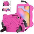 For Samsung Galaxy Tab S6 Lite 10.4 Ice Baby EVA Shockproof Hard PC Tablet Case(Rose Red+Black) - 1