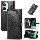 For OnePlus  Nord 3 Mandala Flower Embossed Leather Phone Case(Black) - 1