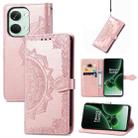 For OnePlus  Nord 3 Mandala Flower Embossed Leather Phone Case(Rose Gold) - 1