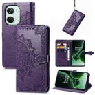 For OnePlus  Nord 3 Mandala Flower Embossed Leather Phone Case(Purple) - 1