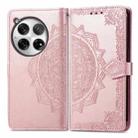 For OnePlus 12 Mandala Flower Embossed Leather Phone Case(Rose Gold) - 1