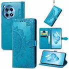 For OnePlus 12R Mandala Flower Embossed Leather Phone Case(Blue) - 1