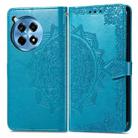 For OnePlus 12R Mandala Flower Embossed Leather Phone Case(Blue) - 2