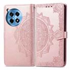 For OnePlus 12R Mandala Flower Embossed Leather Phone Case(Rose Gold) - 2