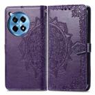 For OnePlus 12R Mandala Flower Embossed Leather Phone Case(Purple) - 2