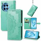 For OnePlus 12R Mandala Flower Embossed Leather Phone Case(Green) - 1