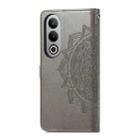 For  OnePlus Nord CE4 Mandala Flower Embossed Leather Phone Case(Gray) - 3