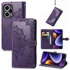 For Xiaomi Poco F5 Mandala Flower Embossed Leather Phone Case(Purple) - 1