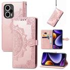 For Xiaomi Poco F5 Mandala Flower Embossed Leather Phone Case(Rose Gold) - 1