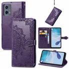 For Motorola Moto G 5G 2023 Mandala Flower Embossed Leather Phone Case(Purple) - 1