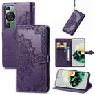 For Huawei P60 Mandala Flower Embossed Leather Phone Case(Purple) - 1