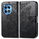 For OnePlus 12R Butterfly Love Flower Embossed Leather Phone Case(Black) - 2
