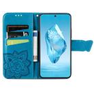 For OnePlus 12R Butterfly Love Flower Embossed Leather Phone Case(Blue) - 3
