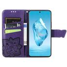 For OnePlus 12R Butterfly Love Flower Embossed Leather Phone Case(Dark Purple) - 3