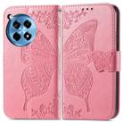 For OnePlus 12R Butterfly Love Flower Embossed Leather Phone Case(Pink) - 2