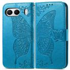 For OnePlus Nord 4 Butterfly Love Flower Embossed Leather Phone Case(Blue) - 2
