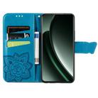 For OnePlus Nord 4 Butterfly Love Flower Embossed Leather Phone Case(Blue) - 3