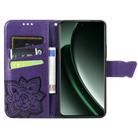For OnePlus Nord 4 Butterfly Love Flower Embossed Leather Phone Case(Dark Purple) - 3