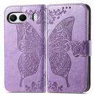 For OnePlus Nord 4 Butterfly Love Flower Embossed Leather Phone Case(Light Purple) - 2