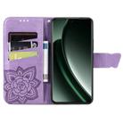 For OnePlus Nord 4 Butterfly Love Flower Embossed Leather Phone Case(Light Purple) - 3