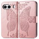 For OnePlus Nord 4 Butterfly Love Flower Embossed Leather Phone Case(Rose Gold) - 2