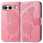 For OnePlus Nord 4 Butterfly Love Flower Embossed Leather Phone Case(Pink) - 2