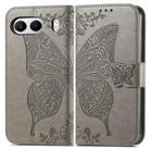 For OnePlus Nord 4 Butterfly Love Flower Embossed Leather Phone Case(Gray) - 2