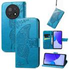 For Huawei Enjoy 60X Butterfly Love Flower Embossed Leather Phone Case(Blue) - 1