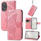 For Huawei Nova 11 Pro Butterfly Love Flower Embossed Leather Phone Case(Pink) - 1