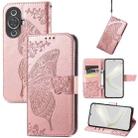 For Huawei Nova 11 Pro Butterfly Love Flower Embossed Leather Phone Case(Rose Gold) - 1