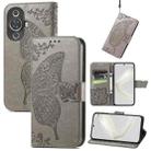 For Huawei Nova 11 Butterfly Love Flower Embossed Leather Phone Case(Gray) - 1