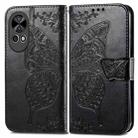 For Huawei Nova 12 Butterfly Love Flower Embossed Leather Phone Case(Black) - 1